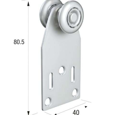 Series 20 | Single Axle | Steel Wheel Hanger | 40mm x 80.5mm Fixing Plate | 35kg Capacity | 20-1233