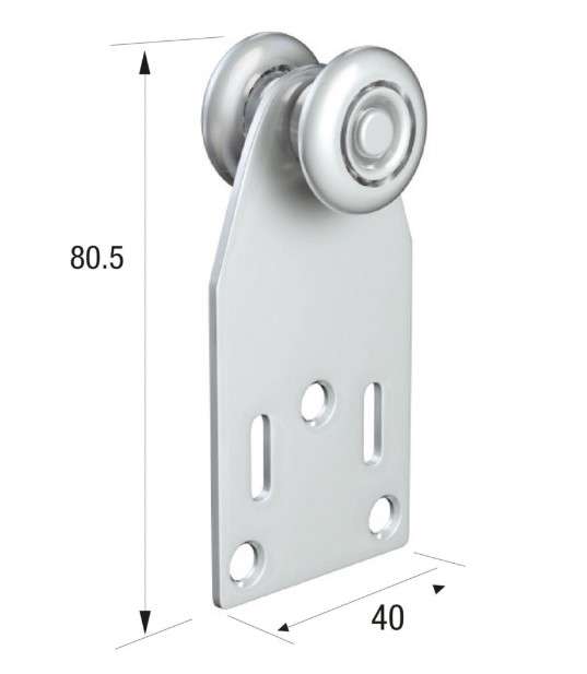 Series 20 | Single Axle | Steel Wheel Hanger | 40mm x 80.5mm Fixing Plate | 35kg Capacity | 20-1233