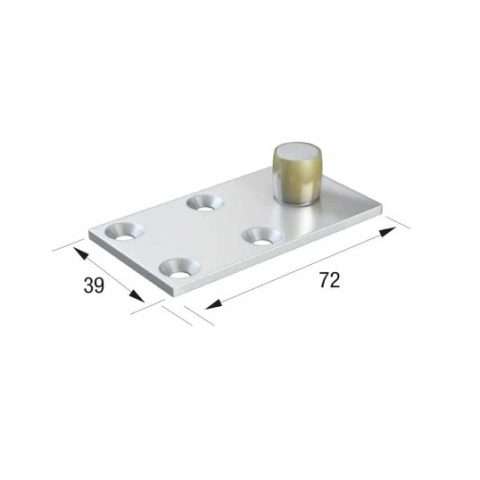 Series 20 | 14mm Diameter | Bottom Guide Roller | Offset On Flat Steel Plate | 20-191