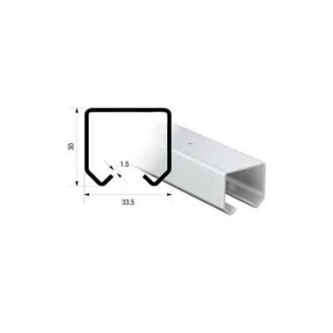 Series 20 | 4m | Galvanized Steel | Industrial Top Track | 20-20-4
