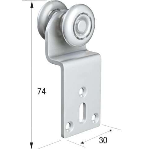 Series 20 | Single Axle | Steel Wheel Hanger | 30mm x 74mm Cranked Mounting Plate | 35kg Capacity | 20-38