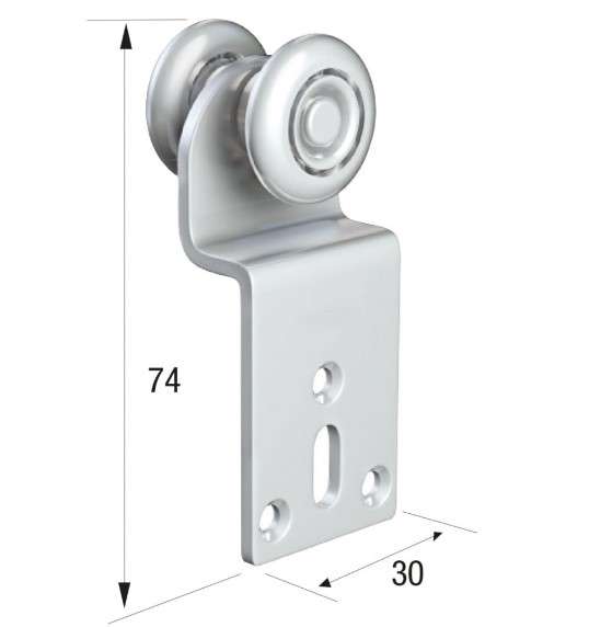 Series 20 | Single Axle | Steel Wheel Hanger | 30mm x 74mm Cranked Mounting Plate | 35kg Capacity | 20-38