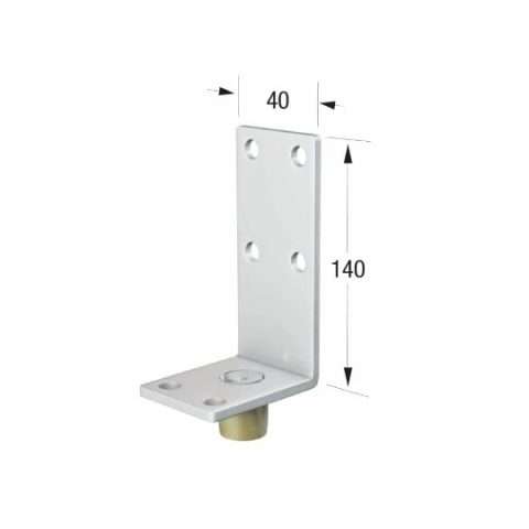 Series 20 | 14mm Diameter | Brass | Bottom Guide Roller | Angled Steel Plate | 20-43