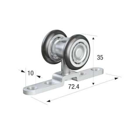 Series 20 | Single Axle | Rotating | Nylon Wheel Hanger | Top Mounting Plate | 33kg Capacity | 20-5013
