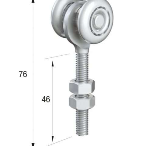 Series 20 | Single Axle | Steel Wheel Hanger | M8 x 46mm Pin | 35kg Capacity | 20-84