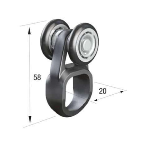Series 20 | Single Axle | Nylon Wheel Hanger | Nylon Fixing Loop | 25kg capacity | 20-901