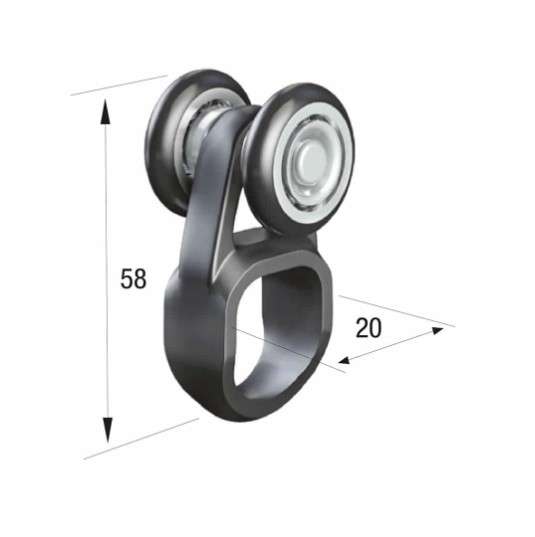 Series 20 | Single Axle | Nylon Wheel Hanger | Nylon Fixing Loop | 25kg capacity | 20-901