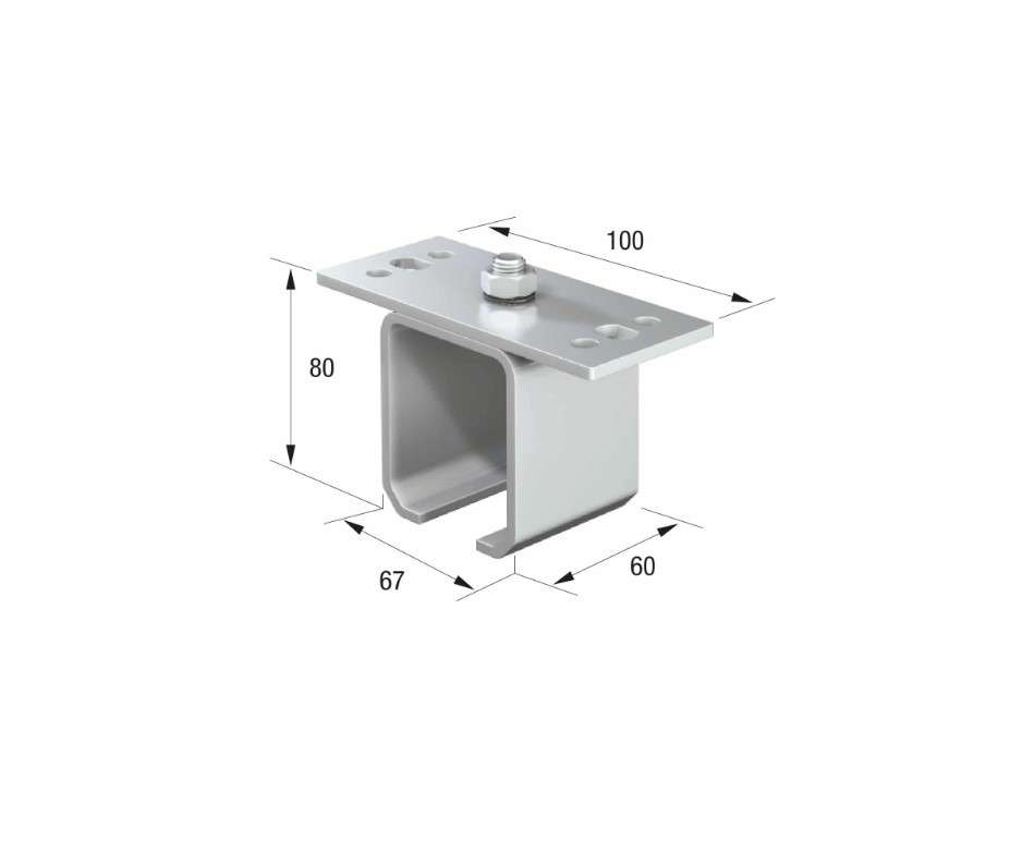 Series 250 | Soffit Fixing | Support Bracket For Galvanized Steel Top Track | 250-258