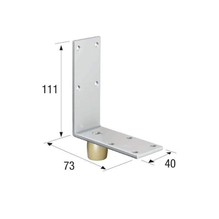 Series 250 | 25mm Diameter | Brass | Bottom Guide Roller | On Angled Steel Plate | 250-73