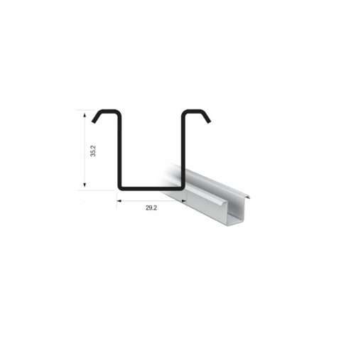 Series 250 | 2m | Galvanized Steel | Bottom Guide Channel | 250-81-2
