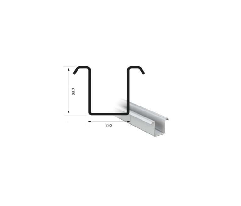 Series 250 | 2m | Galvanized Steel | Bottom Guide Channel | 250-81-2