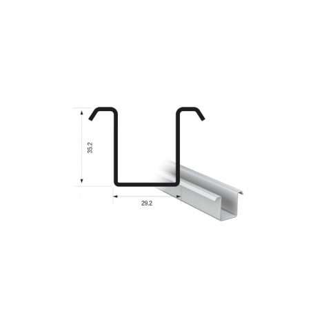 Series 250 | 3m | Galvanized Steel | Bottom Guide Channel | 250-81-3