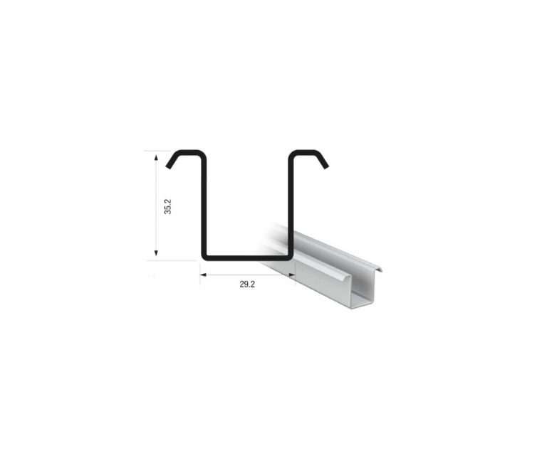 Series 250 | 3m | Galvanized Steel | Bottom Guide Channel | 250-81-3