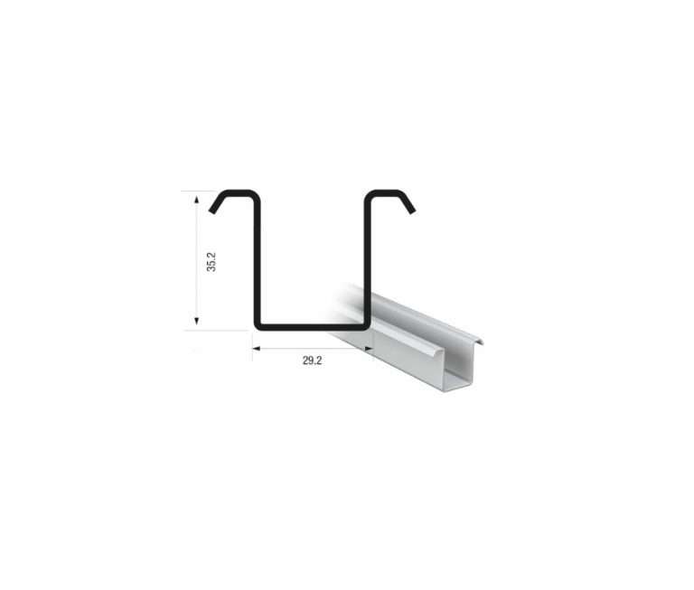 Series 250 | 4m | Galvanized Steel | Bottom Guide Channel | 250-81-4