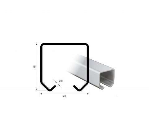 Series 50 | 2m | Galvanised Steel | Top Track | 50-50-2