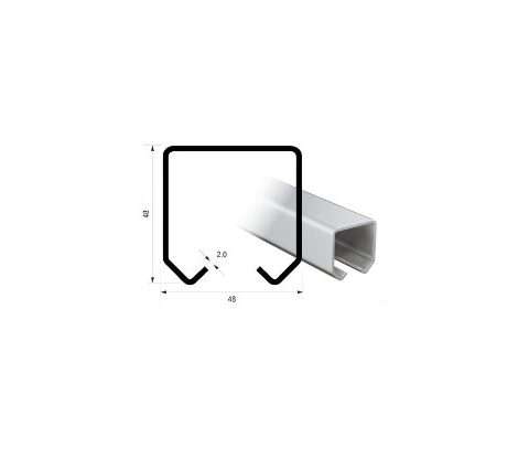 Series 50 | 3m | Galvanized Steel | Top Track | 50-50-3