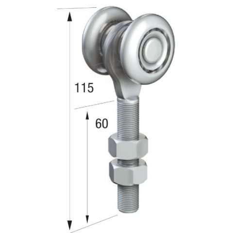 Series 50 | Single Axle | Steel Wheel Hanger | M12 x 60mm Pin | 160kg Capacity | 50-52