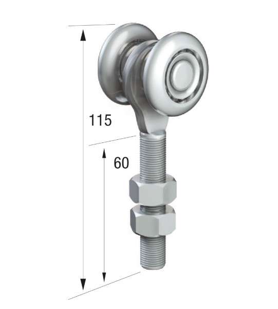Series 50 | Single Axle | Steel Wheel Hanger | M12 x 60mm Pin | 160kg Capacity | 50-52