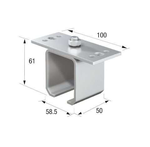 Series 50 | Soffit Fixing | Support Bracket For Galvanized Steel Top Track | 50-58