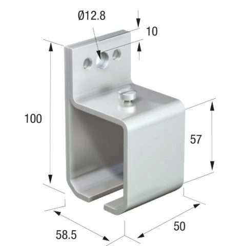 Series 50 | Face Fixing | Support Bracket For Galvanized Steel Top Track | 50-59