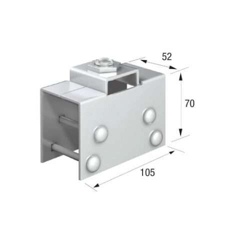 Series 50 | Rotating | Steel Suspension Plate | With Door Clamp | M12 Thread | 50-60