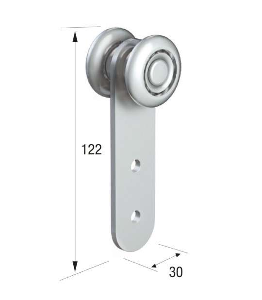 Series 50 | Single Axle | Steel Wheel Hanger | 30mm x 122mm Fixing Plate | 160kg Capacity | 50-600