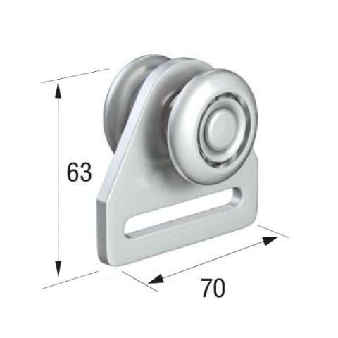 Series 50 | Single Axle | Steel Wheel Hanger | 70mm x 63mm Fixing Plate | 160kg Capacity | 50-603