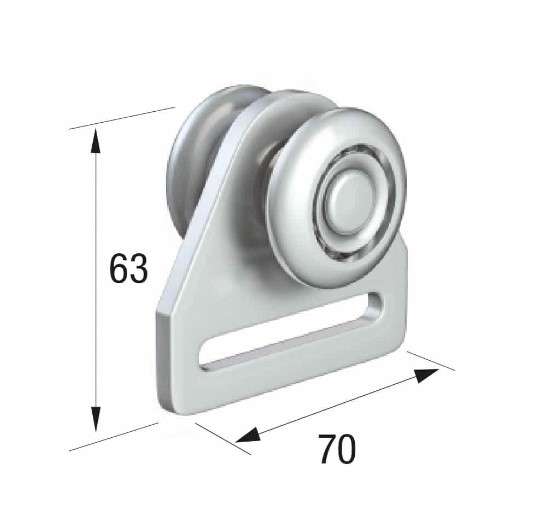 Series 50 | Single Axle | Steel Wheel Hanger | 70mm x 63mm Fixing Plate | 160kg Capacity | 50-603