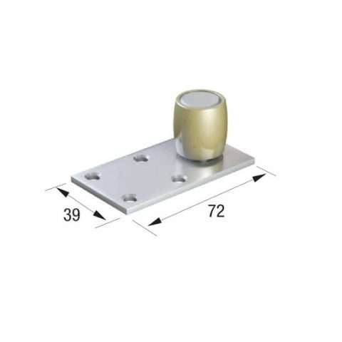 Series 50 | 20mm Diameter | Brass | Bottom Guide Roller | Offset On Flat Steel Plate | 50-62