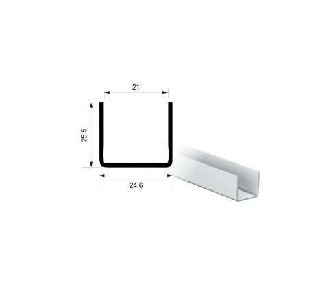Series 50 | 2m | Galvanized Steel | Bottom Guide Channel | 50-74-2