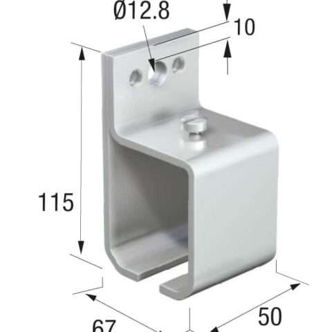 Series 70 | Face Fixing | Track Support Bracket | For Galvanized Steel Top Track | 70-410