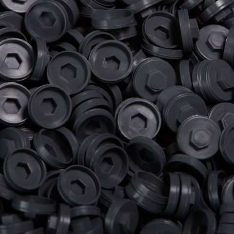 Plastic Caps for Tech Screws - 19mm - Qty 100 - Black