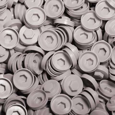 Plastic Caps for Tech Screws - 19mm - Qty 100 - Goosewing Grey
