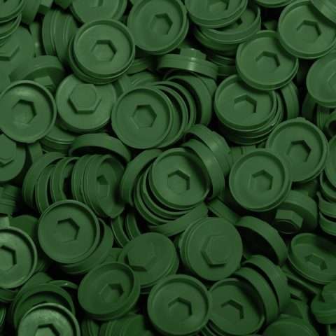 Plastic Caps for Tech Screws - 19mm - Qty 100 - Heritage Green