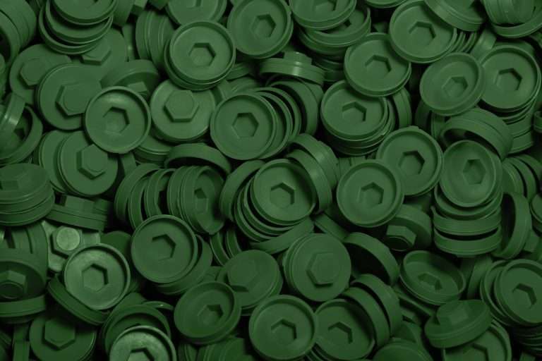 Plastic Caps for Tech Screws - 19mm - Qty 100 - Heritage Green