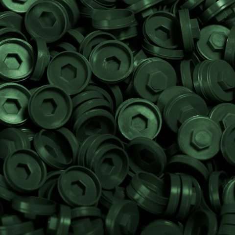 Plastic Caps for Tech Screws - 19mm - Qty 100 - Juniper Green
