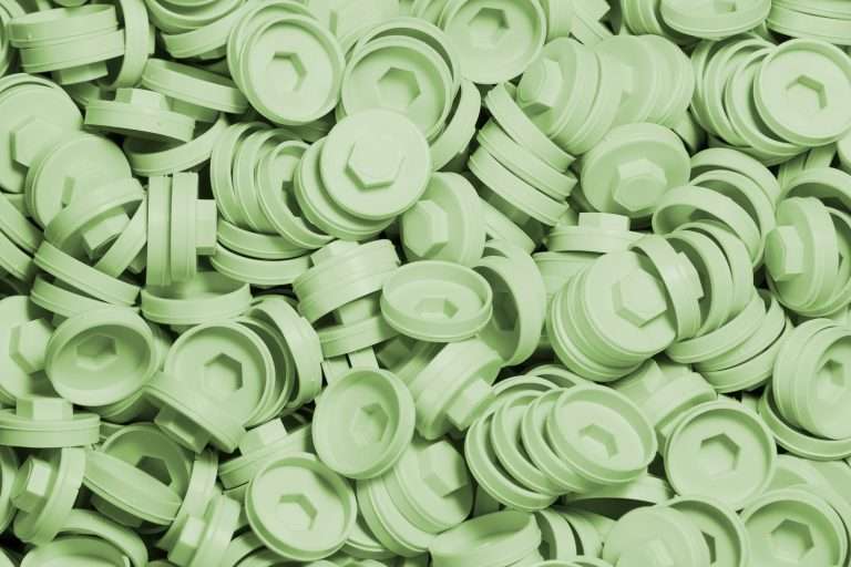 Plastic Caps for Tech Screws - 19mm - Qty 100 - Moorland Green