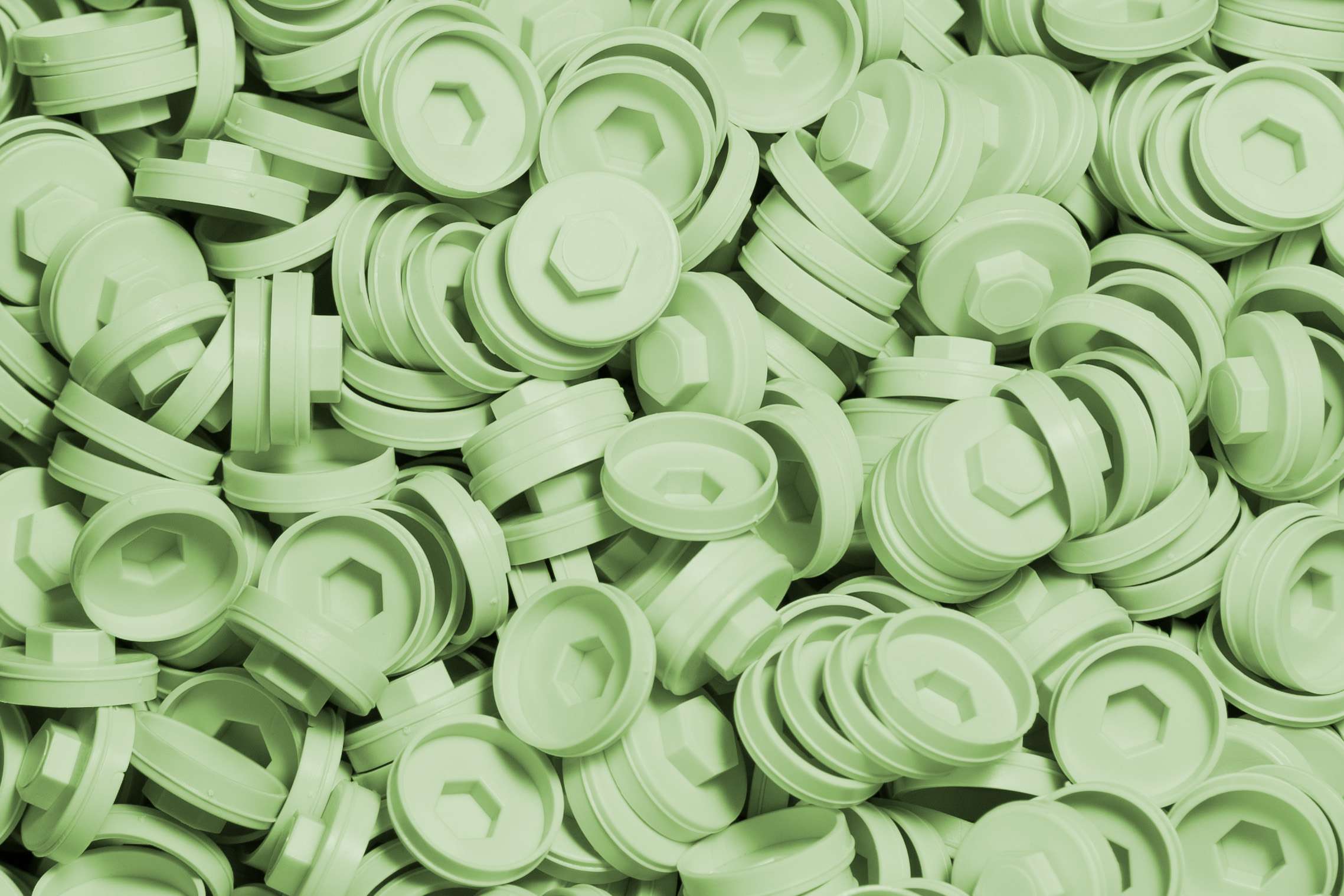 Plastic Caps for Tech Screws - 19mm - Qty 100 - Moorland Green