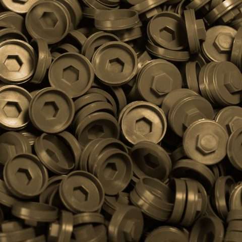 Plastic Caps for Tech Screws - 19mm - Qty 100 - Mushroom