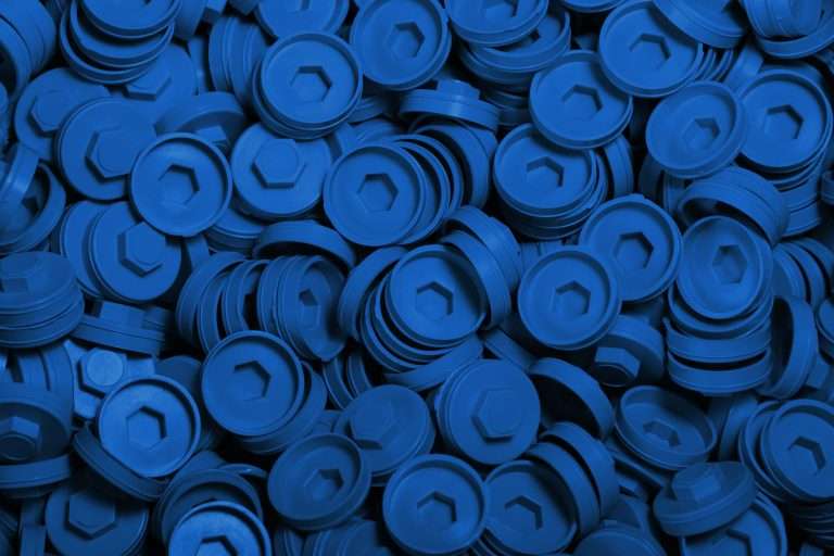 Plastic Caps for Tech Screws - 19mm - Qty 100 - Ocean Blue