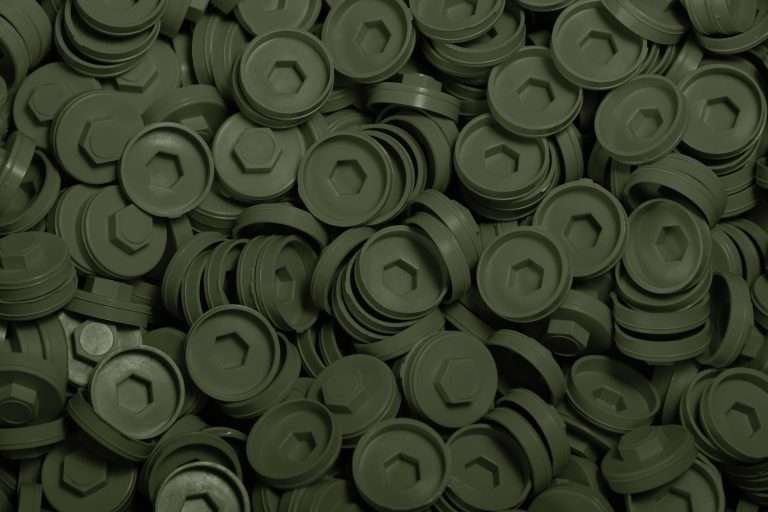 Plastic Caps for Tech Screws - 19mm - Qty 100 - Olive Green