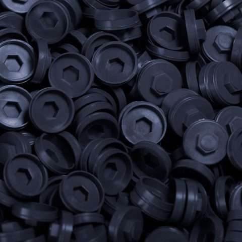 Plastic Caps for Tech Screws - 19mm - Qty 100 - Anthracite - Raven