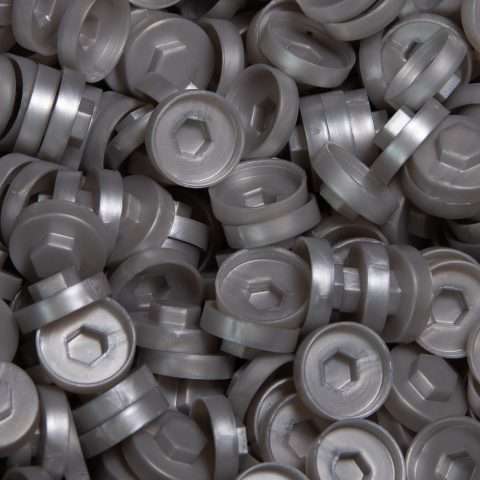 Plastic Caps for Tech Screws - 19mm - Qty 100 - Metallic Silver