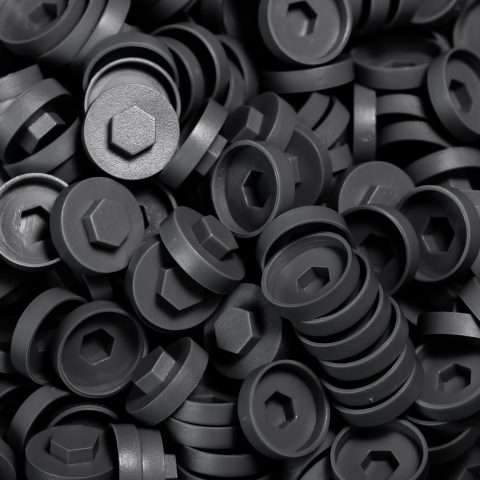 Plastic Caps for Tech Screws - 19mm - Qty 100 - Anthracite
