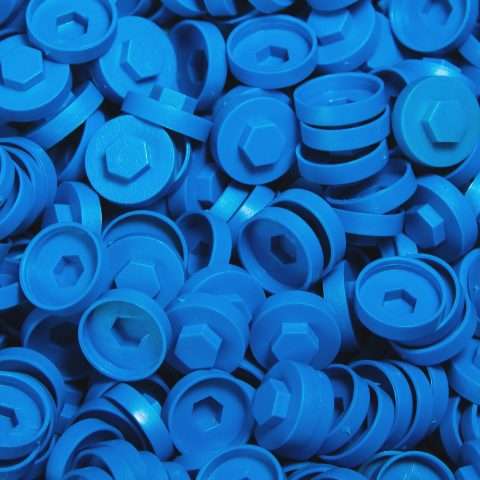 Plastic Caps for Tech Screws - 19mm - Qty 100 - Solent Blue