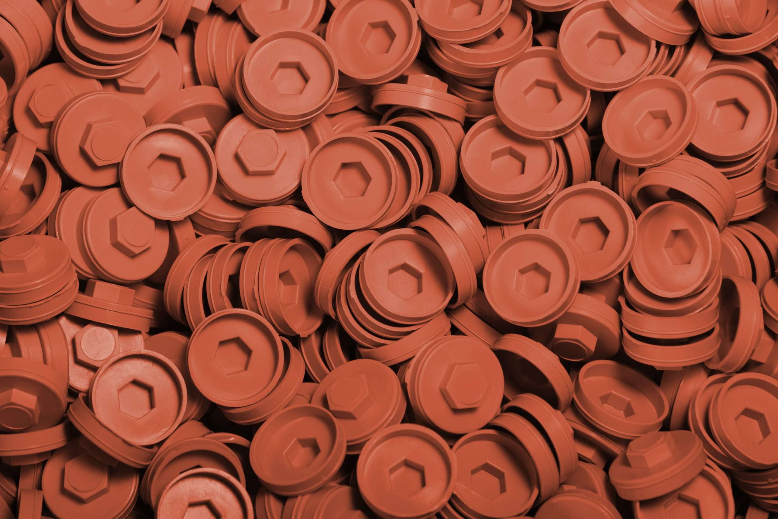 Plastic Caps for Tech Screws - 19mm - Qty 100 - Terracotta