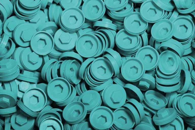 Plastic Caps for Tech Screws - 19mm - Qty 100 - Wedgewood Blue
