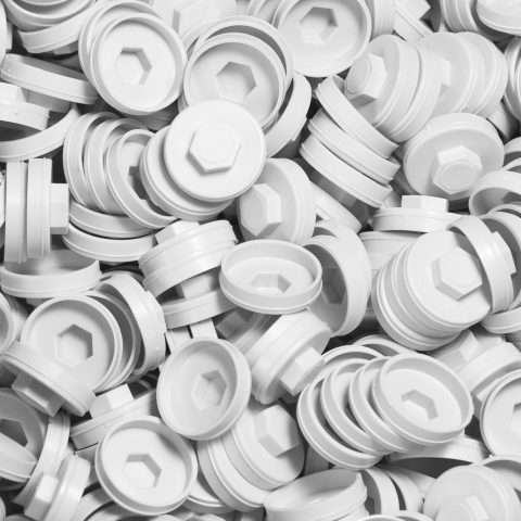 Plastic Caps for Tech Screws - 19mm - Qty 100 - White