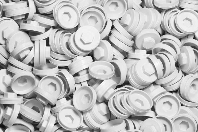 Plastic Caps for Tech Screws - 19mm - Qty 100 - White