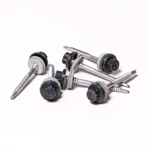 Screws for Light Gauge Steel - 65mm - Qty 100 - Moulded Head - Anthracite - Raven